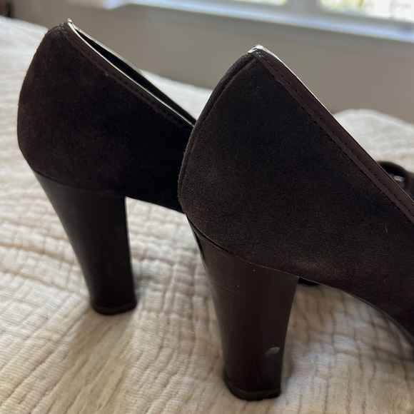 🌹Mossimo Suede Leather Chocolate Brown Heels NWOT - Picture 4 of 7